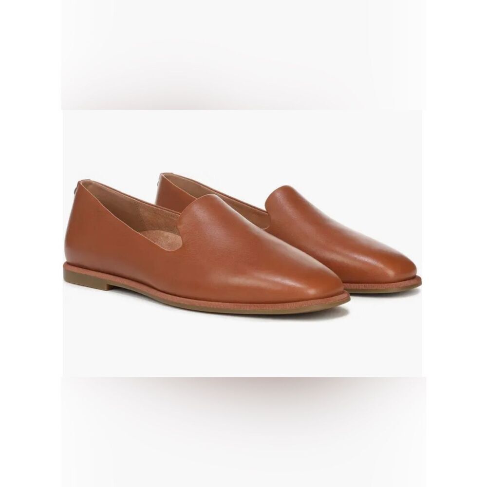 Vionic Cognac Leather Loafer Flats Women’s Minimalist Slip On Comfort Shoes 8.5W